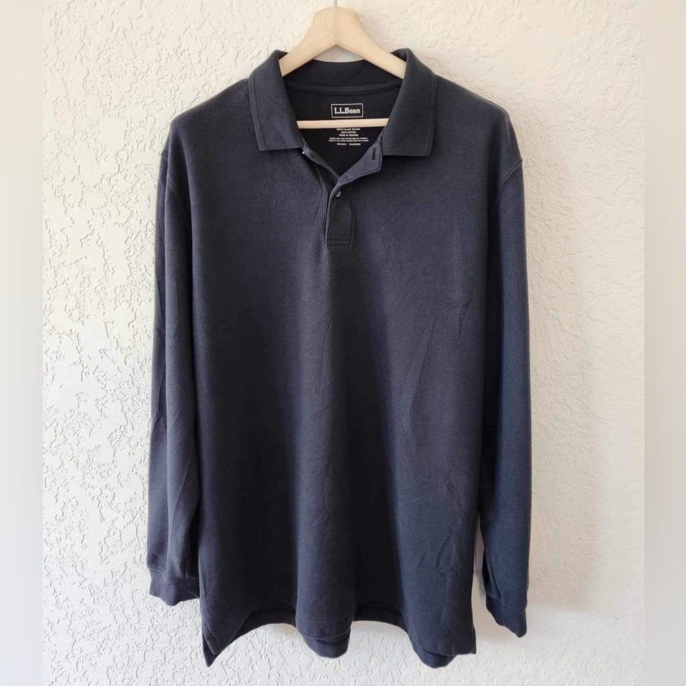 L.L.‎ Bean Traditional Fit Black Polo Size XL Tall